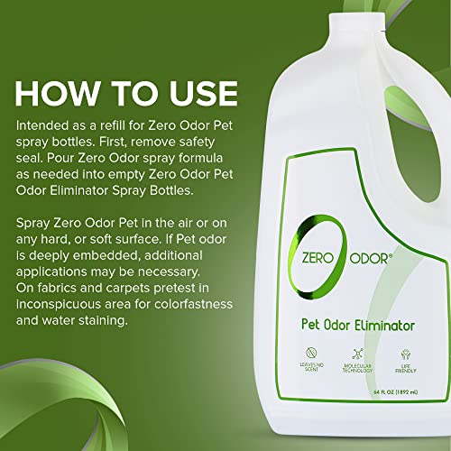Pet Odor Eliminator Refill for Dog & Cat Urine (64 Fl Oz (Pack of 1))