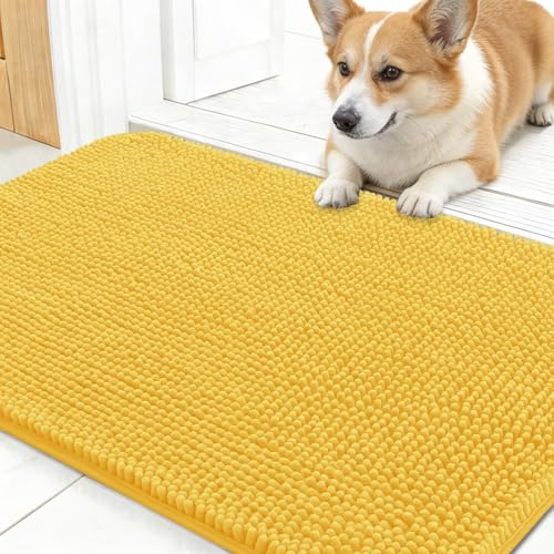 Dog Door Mat for Muddy Paws 30x17 (Yellow / 30" X 17")