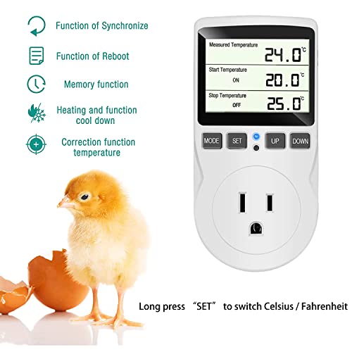 Digital Temperature Controller LCD Screen Heating Cooling Thermostat (Classics)