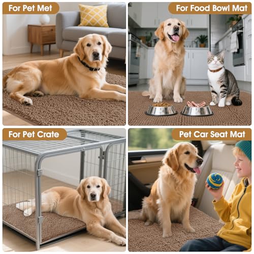 2 Pieces Set Muddy Door Mats for Dogs (Camel / 30" x 20"(2 pieces))