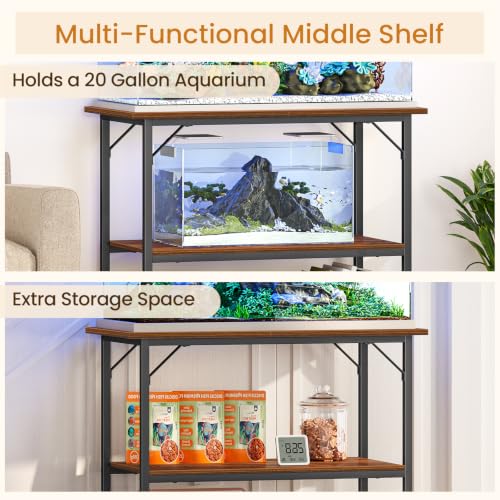 40 Gallon Fish Tank Stand (Rustic Brown / 40 Gal-2 Tier)