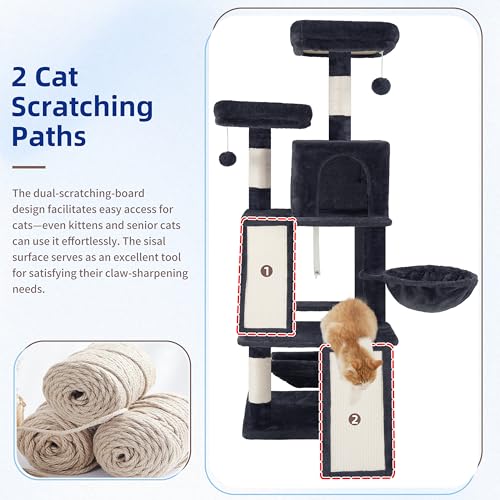 Cat Tree Tower Multi (56 inches / Smoky gray)