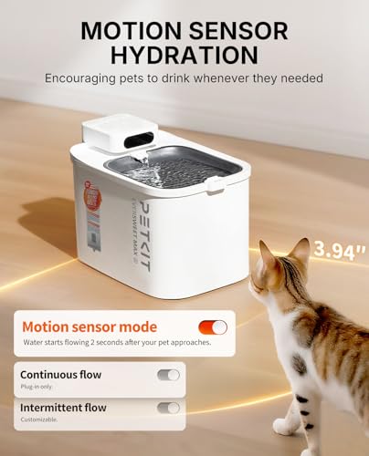 EVERSWEET MAX 2 Cat Water Fountain Dishwasher Safe (White-Dishwasher Safe / 3L)