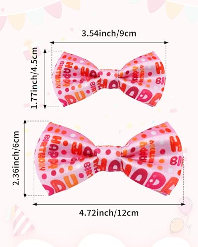 5 Pack Happy Birthday Dog Bowties for Large Dogs Slide on Collar (M/L)