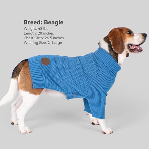 Dog Sweater Long Sleeve Warm Sweaters for Small Dogs Boy Girl Cats (Light Blue / Medium)