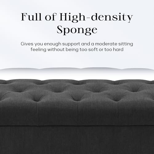 Ottoman with Storage (Dark Grey)