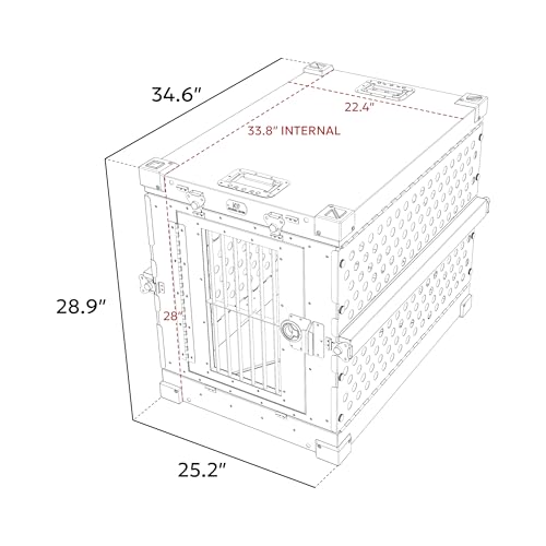 Aluminum Collapsible Dog Crate (Black / 34.6"L x 25.2"W x 28.9"H)