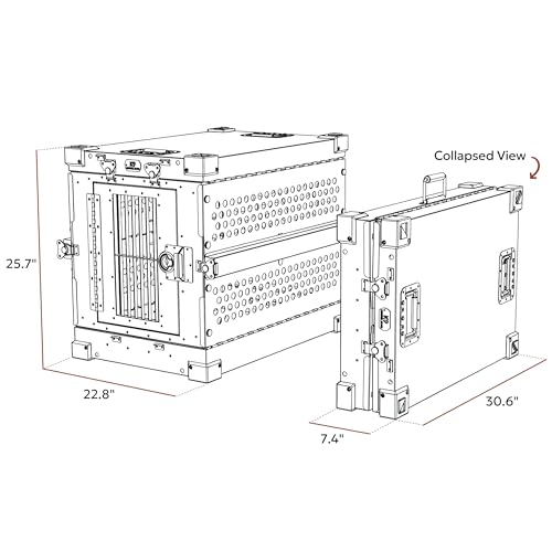 Aluminum Collapsible Dog Crate (Black / 30.6"L x 22.8"W x 25.7"H)