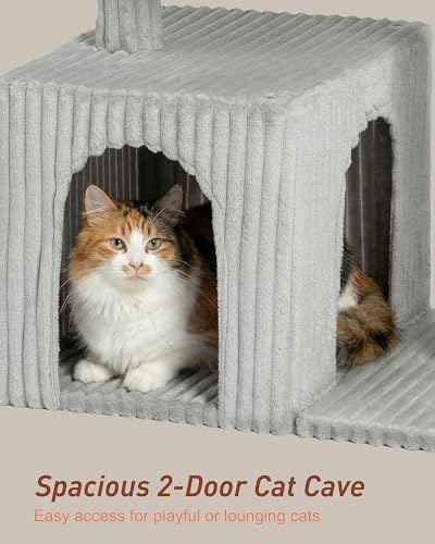 22.8" Cat Tree for Large Cat (Light Gray)