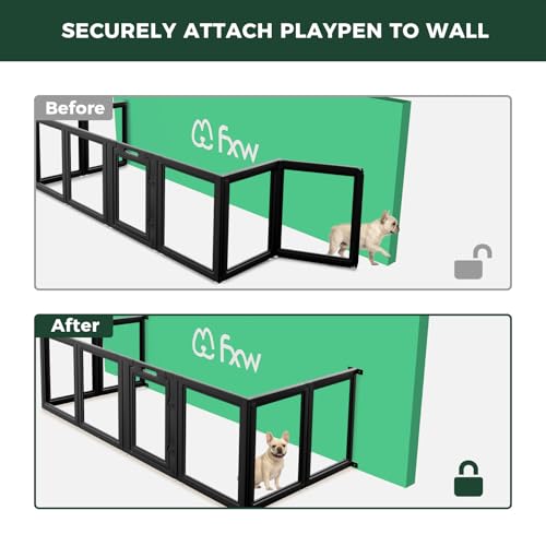 AuraSpace Acrylic Dog Playpen with Fence (Black / 30"H)