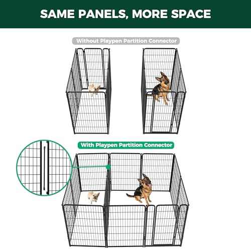 Homeplus Indoor Dog Playpen with Divider Connectors (Black / 45"H)