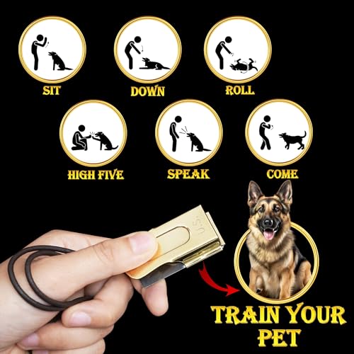 Brass and Steel Pet Training Clicker Puppy Dog Training Cricket Clicker U.S. Engraved Military Gear Metal Clicker (Clicker Pack of 2Pcs)