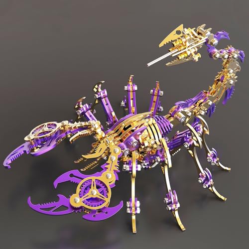 Scorpion 3D Metal Puzzles Kits for Adults Teens (Gold and Purple)