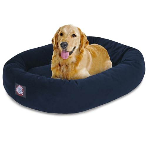 Suede Calming Dog Bed (Navy)