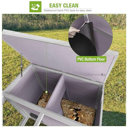Chicken Coop Outdoor Rabbit Hutch with Run for Rabbits