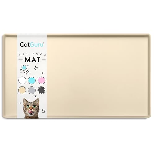 Premium Cat Food Mat (19"L x 11"W / Sand)