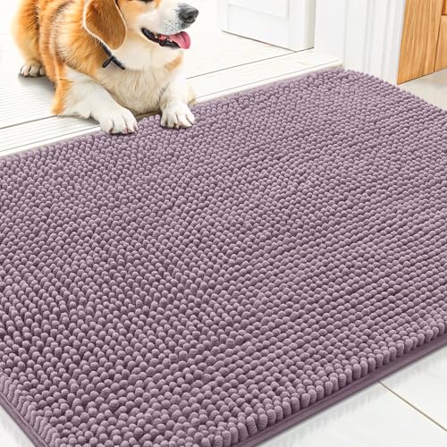 Dog Door Mat for Muddy Paws 30x20 (Deep Plum / 30"X20")