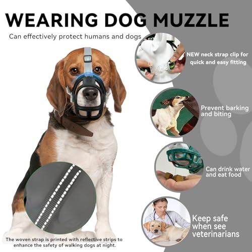 Dog Muzzle Basket Muzzle for Small Medium Large Dogs (Size M Sout(7.48"-9.06"))