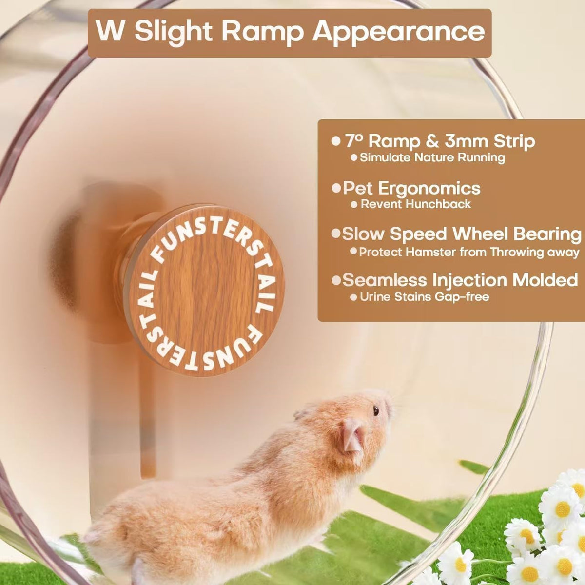 Super Silent Hamster Wheel 10.2 Inch (Wood Brown / Medium(10.4 inch))