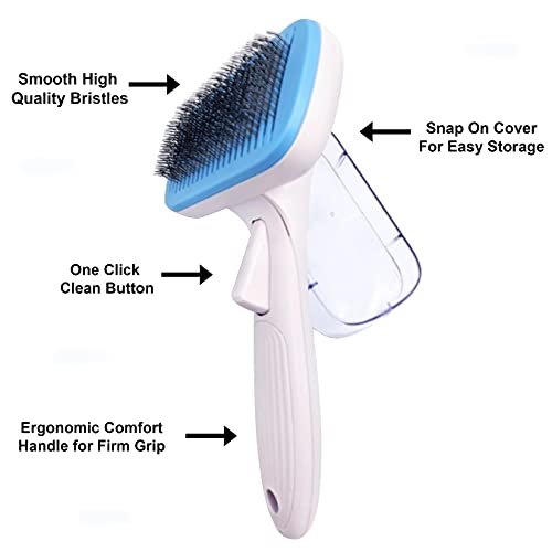 Pet Slicker Brush (Slicker Brush (Blue/White))