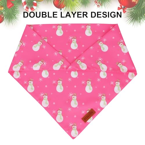 Pink Christmas Dog Bandana (X-Large / Christmas-2)