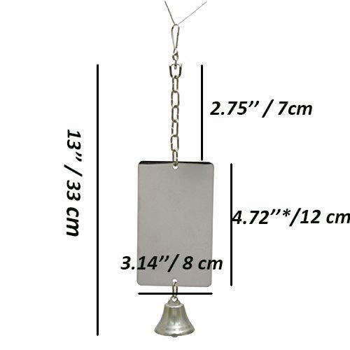 Acrylic Bird Mirror for Small Birds (3.14''W * 4.72''H)