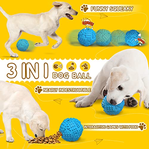 Dog Balls Treat Dispensing Dog Toys for Aggressive Chewers Large Breed (Large / Ball-Blue)