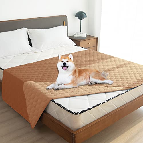 Waterproof Pet Blanket for Bed (68x82 Inch (Pack of 1) / Dark Pumpkin/Light Pumpkin)