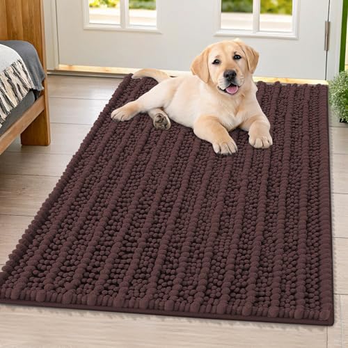 Dog Door Mat for Muddy Paws 40x32 (Layered-Brown / 40"X32")