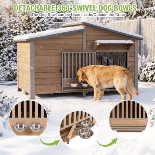 Extra Large Heated Dog House Insulated Dog Shelter Weatherproof