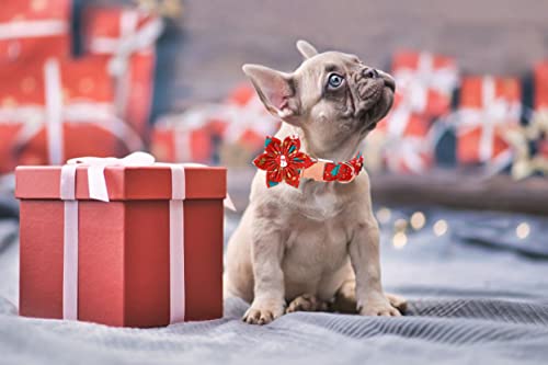 Christmas Dog Collar with Flower (Small (Pack of 1) / Red Gingerbread Man(Flower))