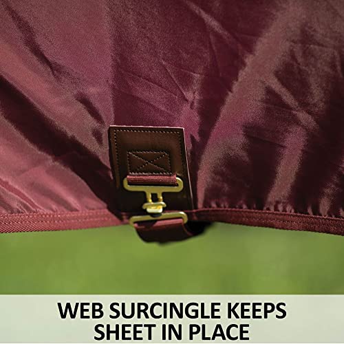 Dura Nylon Horse Stable Sheet (Horse Size 80 / Cutback | Closed Front | Legstrap / Burgundy)