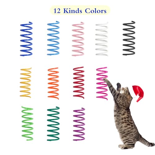 24PCS 12Colors Cat Spring Toys for Indoor Cats (24psc 12color)