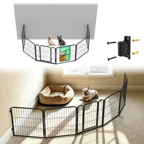 Homeplus Indoor Dog Playpen with Fence (Black / 24"H)