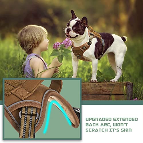 Dog Harness Tactical XS (Brown / XS(Neck:10-12", Chest:12-21"))