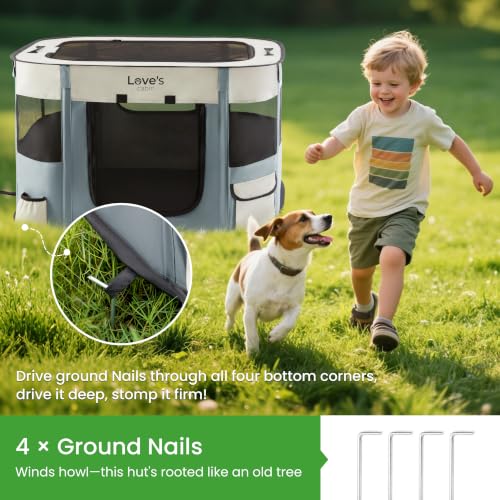 Pet Puppy Dog Playpen (Gray green / Medium)