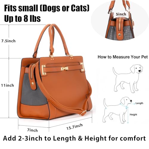 Fashion Pet Carrier Dog Cat Carrier Purse Soft (Brown)