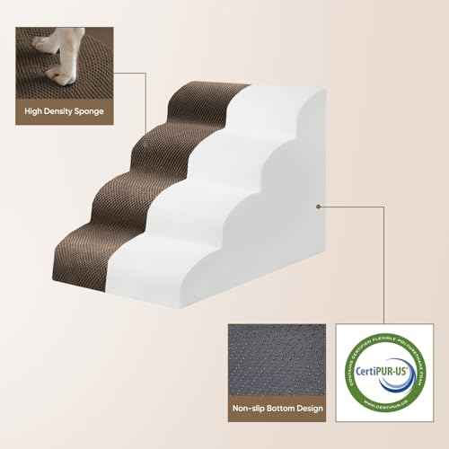 2 Step Pet Stairs for High Beds & Sofas (Brown / 2-step 11.8"H)