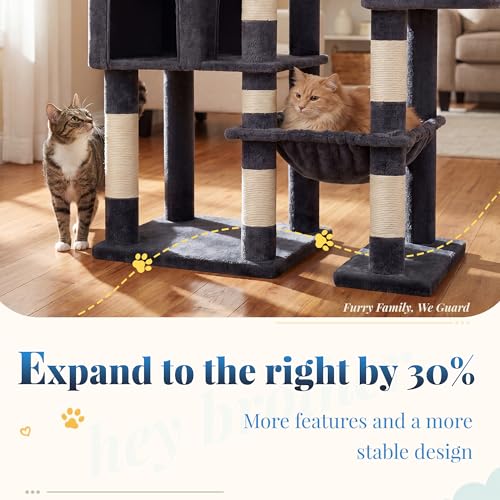 Cat Tree Tower (Smoky Gray / 72.8 Inches)