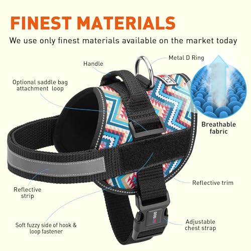 Dog Harness Reflective No (Aztec Design / Girth 27" to 34")
