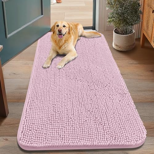 Dog Door Mat for Muddy Paws 48x30 (Dusty Rose / 48"X30")