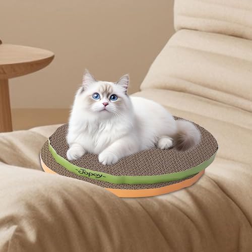 Round Cat Scratcher Replacement Pads (Green+Yellow / 10*10inch)