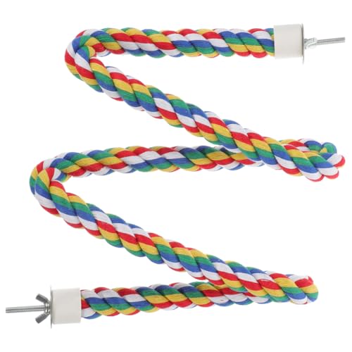 Parrot Cotton Rope Perch 41.33 in Bird Rope Climbing Toy for Cage Standing Station Chew Toy for Pet Birds Helps Exercise Balance and Coordination 1 pc (105cm)