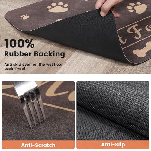 Pet Feeding Mat (Brown / 20"L x 12"W)