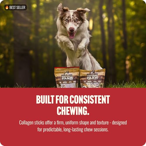 Peanut Butter Flavor Collagen Sticks for Dogs (6" Peanut - 15 Count)