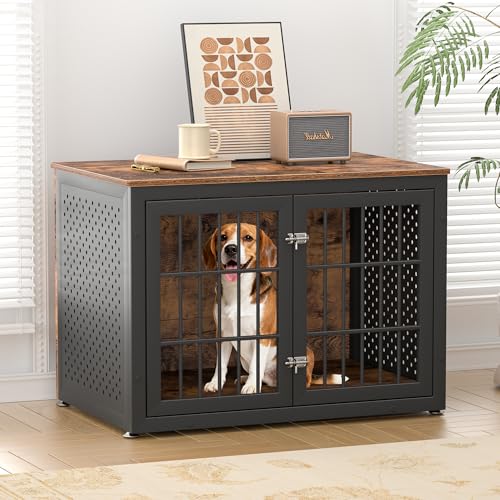 38" Heavy Duty Dog Crate Furniture for Large and Medium Dogs (38.4"L x 25.0"W x 27.6"H / Brown)