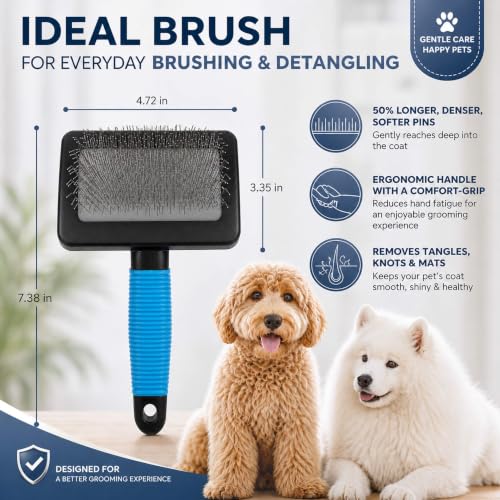 Dog Brush for Long Haired Dogs (Bule)