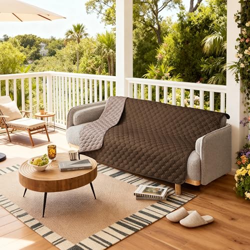 Waterproof Pet Blanket for Bed (68x82 Inch (Pack of 1) / Dark Chocolate/Light Chocolate)