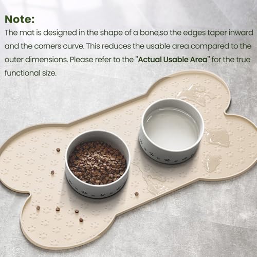 Dog Food Mat Anti (19.4" x 9.8" / Beige)