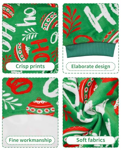 4 Pack Christmas Velvet Dog Pajamas for Medium Dogs (Large)
